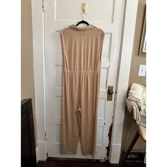 Free People Beach Womens Jumpsuit, Romper, One Piece, Med, Camel, Relaxed, Comfy - Picture 6 of 7